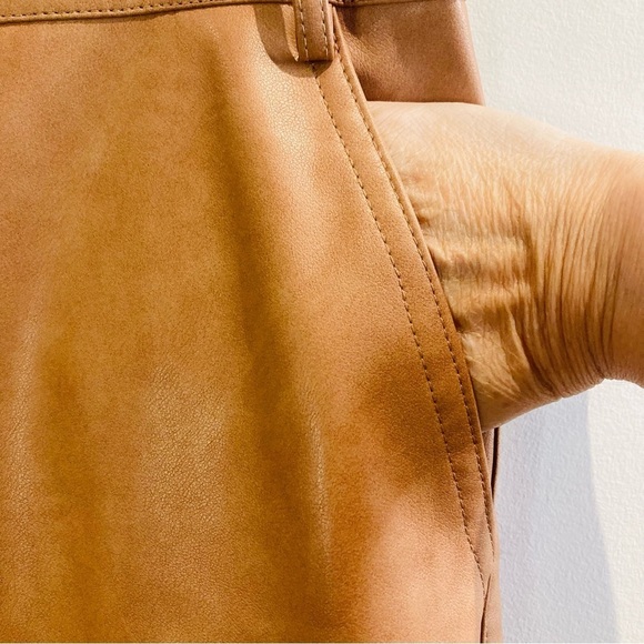 AVEC LES FILLES Sz L Faux Leather Wide Leg Cargo Pockets High Rise Pants  NEW - Picture 6 of 16